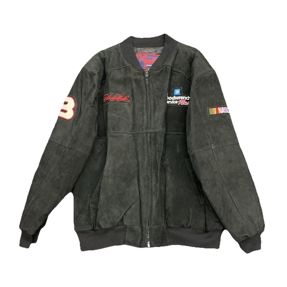 Jeff Hamilton Dale Earnhardt GM Goodwrench‎ NASCAR Suede Racing Jacket Black XL